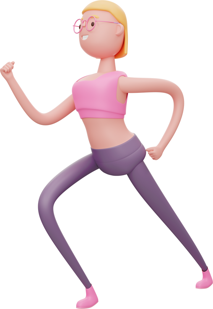 3D Character Woman Yoga Pose